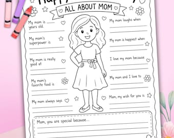 Mom. Printable Worksheet.pdf All About Mom Printable Worksheet | Mother's Day Activity for Kids ...