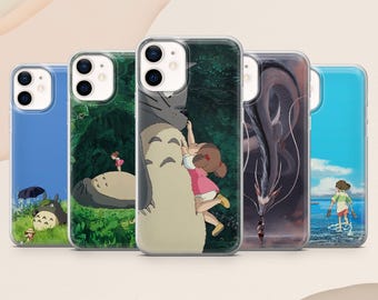 Totoro Phone Case Studio Ghibli Anime Art Cute for iPhone 17, 16E, 15, 14, 13, 12 Samsung S25, S24Fe, S23, A56, A15 Pixel 9A, 9Pro XL, 8Pro
