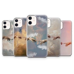 Michelangelo Phone case Creation of Adam for iPhone 16E, 15, 14, 13, 12 Samsung S25, S24Fe, S23, A56, A15 Pixel 9A, 9Pro XL, 8A, 8Pro, 7A