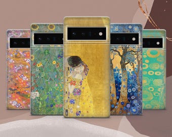 Gustav Klimt The Kiss Phone Case Golden Art Nouveau for Google Pixel 9A, 9Pro XL, 8A, 8Pro, 7A, 6A Samsung S25, S24, S23, A56 iPhone 17, 16