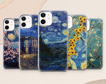 Van Gogh  Phone Case Starry Night Art Painting for iPhone 17, 16E, 15, 14, 13, 12 Samsung S25, S24Fe, S23, A56, A15 Pixel 9A, 9Pro XL, 8Pro