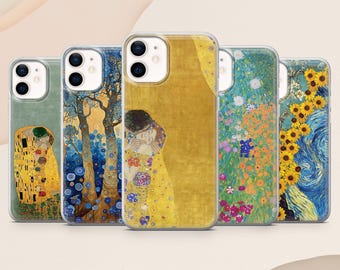Gustav Klimt Phone Case Famous Vintage Painting Art for iPhone 17, 16E, 15, 14, 13 Samsung S25, S24Fe, S23, A56, A15 Pixel 9A, 9Pro XL, 8Pro