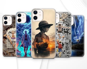 One Piece Phone case Anime Luffy Straw Hat Pirate for iPhone 17 Pro, 16E, 15, 14, 13, 12 Samsung S25, S24Fe, S23, A56, Pixel 10A, 9Pro XL 8A
