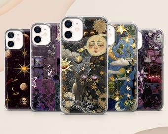 Whimsigoth Handyhülle Celestial Vintage Gothic für iPhone 17, 16E, 15, 14, 13, 12, Samsung S25, S24Fe, S23, A56, A15 Pixel 9A, 9Pro XL, 8Pro