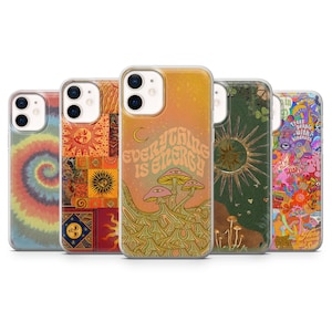 Psychedelic Hippie Phone case Trippy Groovy Indie for iPhone 16E, 15, 14, 13, 12 Samsung S25, S24Fe, S23, A56, A15 Pixel 9A, 9Pro XL, 8Pro