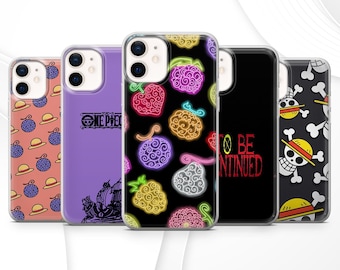 Anime Pirate Phone case Manga One Piece Neon Pink for iPhone 17 Pro, 16E, 15, 14, 13, 12 Samsung S26, S25, S24Fe, A56, Pixel 10A, 9Pro XL 8A