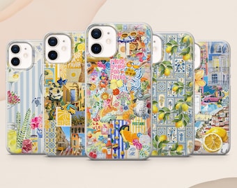 Italian Amore Phone case Amalfi Lemon Cool for iPhone 17, 16E, 15, 14, 13, 12 Samsung S25, S24Fe, S23, A56, A15 Pixel 9A, 9Pro XL, 8A, 8Pro