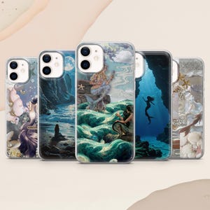Mermaid Fantasy Phone case Ocean Sirene Art for iPhone 16E, 15, 14, 13, 12 Samsung S25, S24Fe, S23, A56, A15 Pixel 9A, 9Pro XL, 8A, 8Pro, 7A