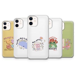 Pastel Mental Health Phone Case: Positive Quote Clear Gel Cover