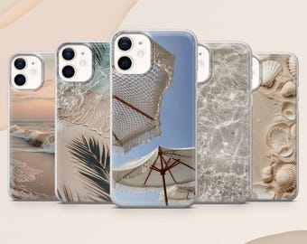 Coastal Aesthetic Phone case Beach Seashell for iPhone 17, 16E, 15, 14, 13, 12 Samsung S25, S24Fe, S23, A56, A15 Pixel 9A, 9Pro XL, 8A, 8Pro