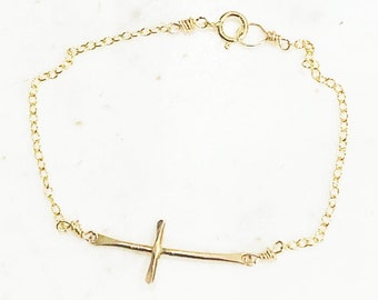 Pulsera de cruz de oro Fiel Uno