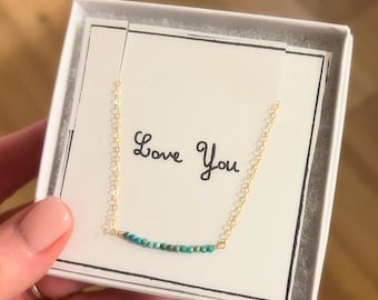 Turquoise Stone and Gold Necklace