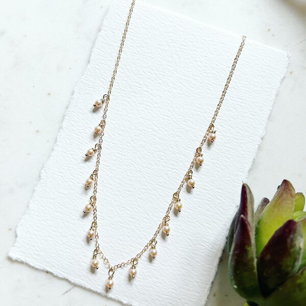 Pearl Drop And Gold Necklace