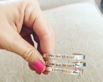 Te amo tanto brazalete de plata esterlina