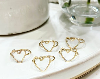 New Gold Open Heart Ring