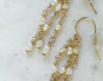 Pendientes de perla y oro