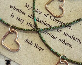 So Loved Natural Dark Green Stone Hand Forged Gold Heart Each One Of A Kind