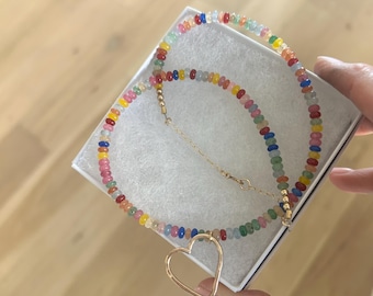 Happy Heart Gemstone Necklace