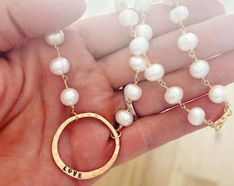 Love Gold And Freshwater Pearls Necklace