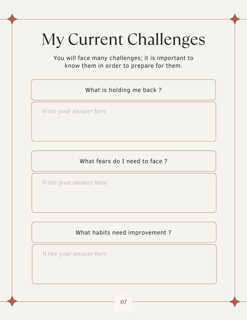 Self Reflection Workbook Canva Template | Editable Journal | Digital ...