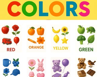 Farben Karteikarten für Kleinkinder | Farben lernen druckbare Karten | Edukative Farbaktivität für Kinder 1–3