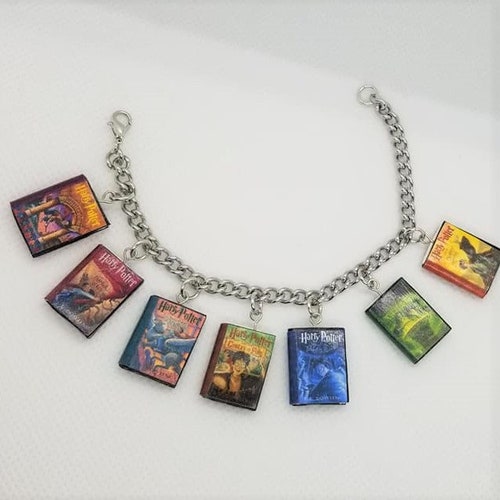 Books Charm Bracelet Etsy