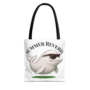 Funky Beluga Tote Bag - Eco Bag for Vacation Style/ Summer Reverie