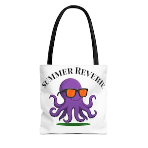 Funky Octopus Tote Bag - Eco Bag for Vacation Style/ Summer Reverie
