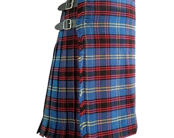 Rutherford Tartan Kilt: Schweres genähtes Acryl, verstellbare Taille