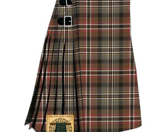 Handgewebter Scott Green Weathered Tartan Kilt - Maßanfertigung