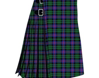 Clan Durham Tartan Kilt: Schwerer genähter handgefertigter Highlander Kilt