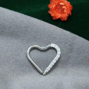 Nose Ring 16G Heart Hoop Conch Rook Daith Helix Tragus Piercing Jewelry Surgical Steel Cartilage Cz Earring Conch Hoop Earring