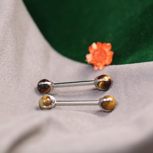 Tigerite Round Classic 14G Titanium Nipple Rings Barbell Bridge Piercing Jewelry Straight Internally Threaded Body Piercing Tongue Rings