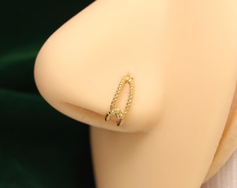 Gedraaide open ring neusring 16G goud zilver neus hoepel minimalistische neus piercing sieraden chirurgisch staal kraakbeen oorbel lichaamssieraden
