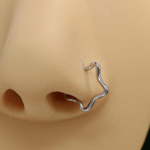 Nose Ring 16G Star Shape Hoop Nose Hoop Rook Daith Helix Tragus Piercing Jewelry Surgical Steel Cartilage Earring Conch Septum Hoop Earring
