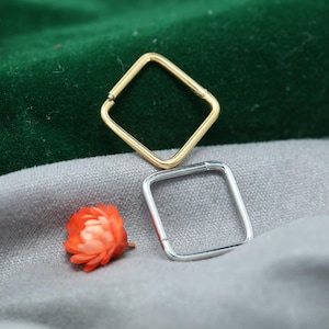 Nose Ring 16G Square Hoop Conch Rook Daith Helix Piercing Tragus Piercing Jewelry Surgical Steel Cartilage Earring Conch Hoop Earring