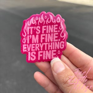 It’s Fine I’m Fine Everything’s Fine Badge Reel | Funny Cute Acrylic Badge Holder | Reel Pretty Things