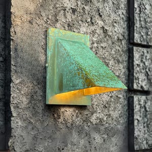 Handcrafted Copper Wall Sconce - Oxidized Green Patina Outdoor Light Fixture - Copper Night Light
