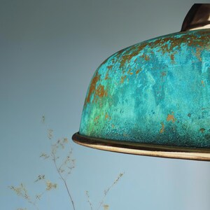 oxidized copper pendant light, green patina dome light, handmade copper lamp, rustic ceiling fixture, industrial kitchen lighting, artisan copper hanging light, vintage patina light, green dome pendant, moroccan ceiling light, hammered copper light fixture, farmhouse lighting, modern rustic pendant, kitchen island light fixture, custom handmade lighting, boho style pendant lamp, unique statement light, patina copper decor, handcrafted green light fixture, eco chic lighting, artisan dome pendant