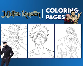 25 Sheets and Coloring Book of JJK, The Curses and Sorcerers Series, Gojo, Sukuna, Itadori