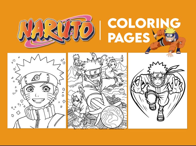 25 Printable Naruto Coloring Sheets, Naruto Coloring Book - Etsy