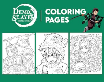 20 Printable Demon Slayer Coloring Sheets, Demon Slayer Coloring Book