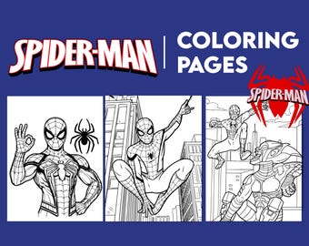 30 Hojas para colorear de Spider man imprimibles, libro para colorear spider man, hombre araña