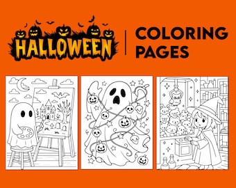 30 druckbare Halloween-Malblätter, Halloween-Malbuch