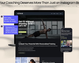 Personal Trainer Website Template for WordPress – Elementor Pro | Fitness Coaching | Mobile-Friendly & No Code