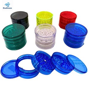 4 part 60 mm Magnetic Plastic Grinder with storage -  Assorted Colours