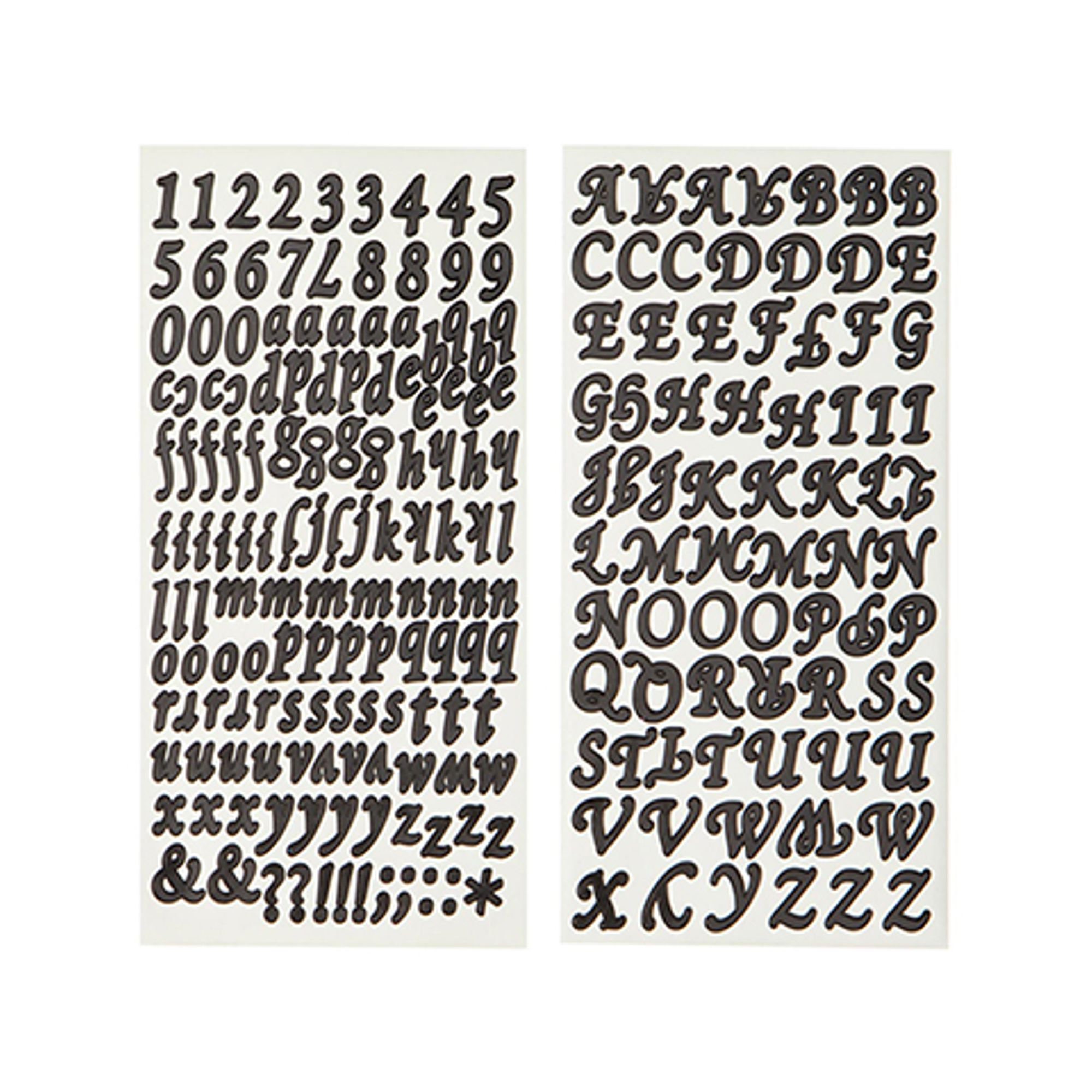 small elegant font letter stickers in black licorice by darice etsy