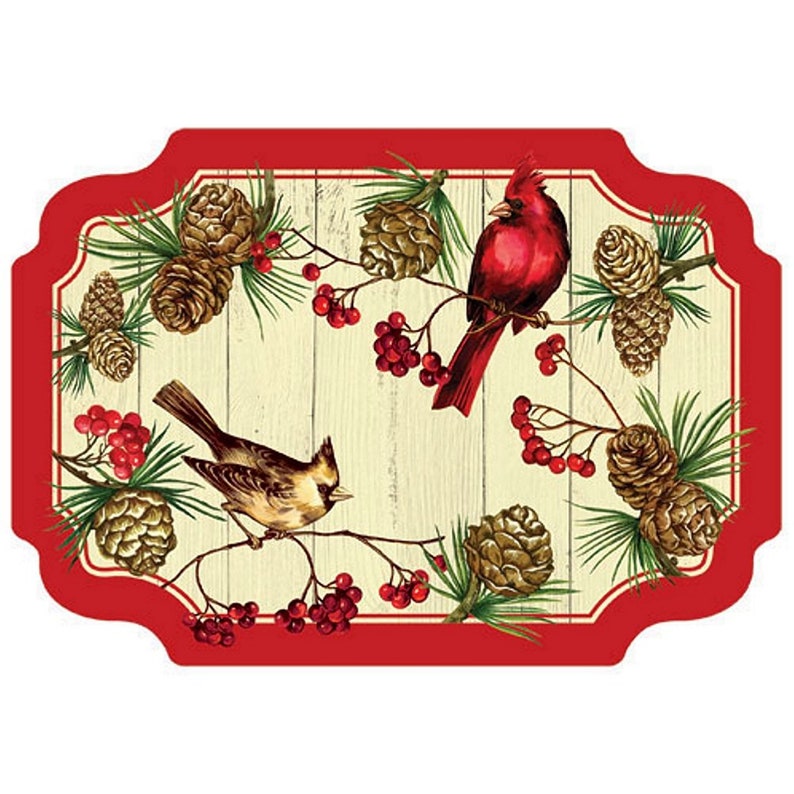 Holiday Cardinals Disposable Paper Placemats 9.75in. X 14in. Etsy
