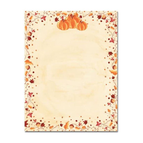 Painted Pumpkins Letterhead Paper 8 1/2in. x 11in. 25 | Etsy
