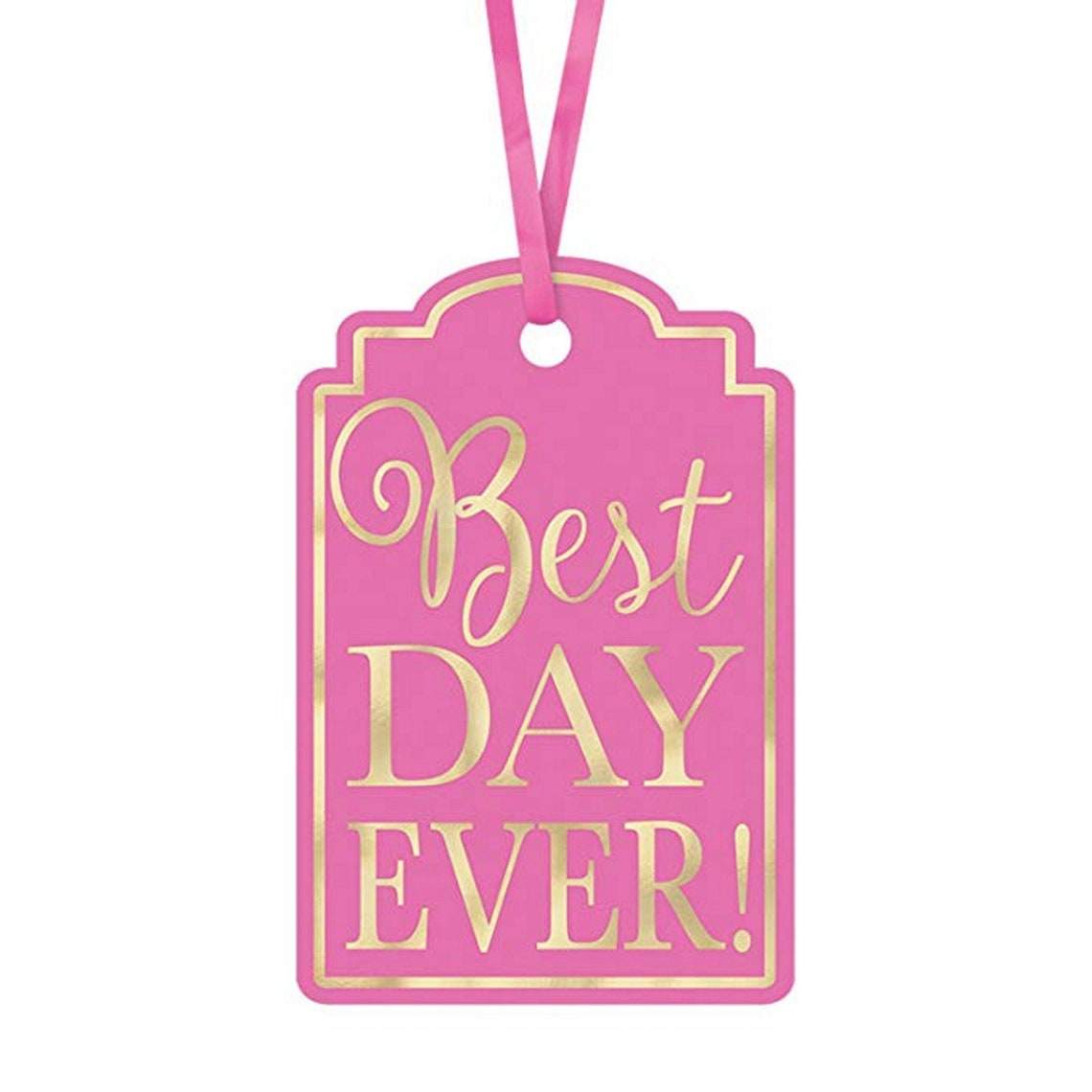 Best Day Ever Printed Gift Tags in Bright Pink With Metallic Etsy